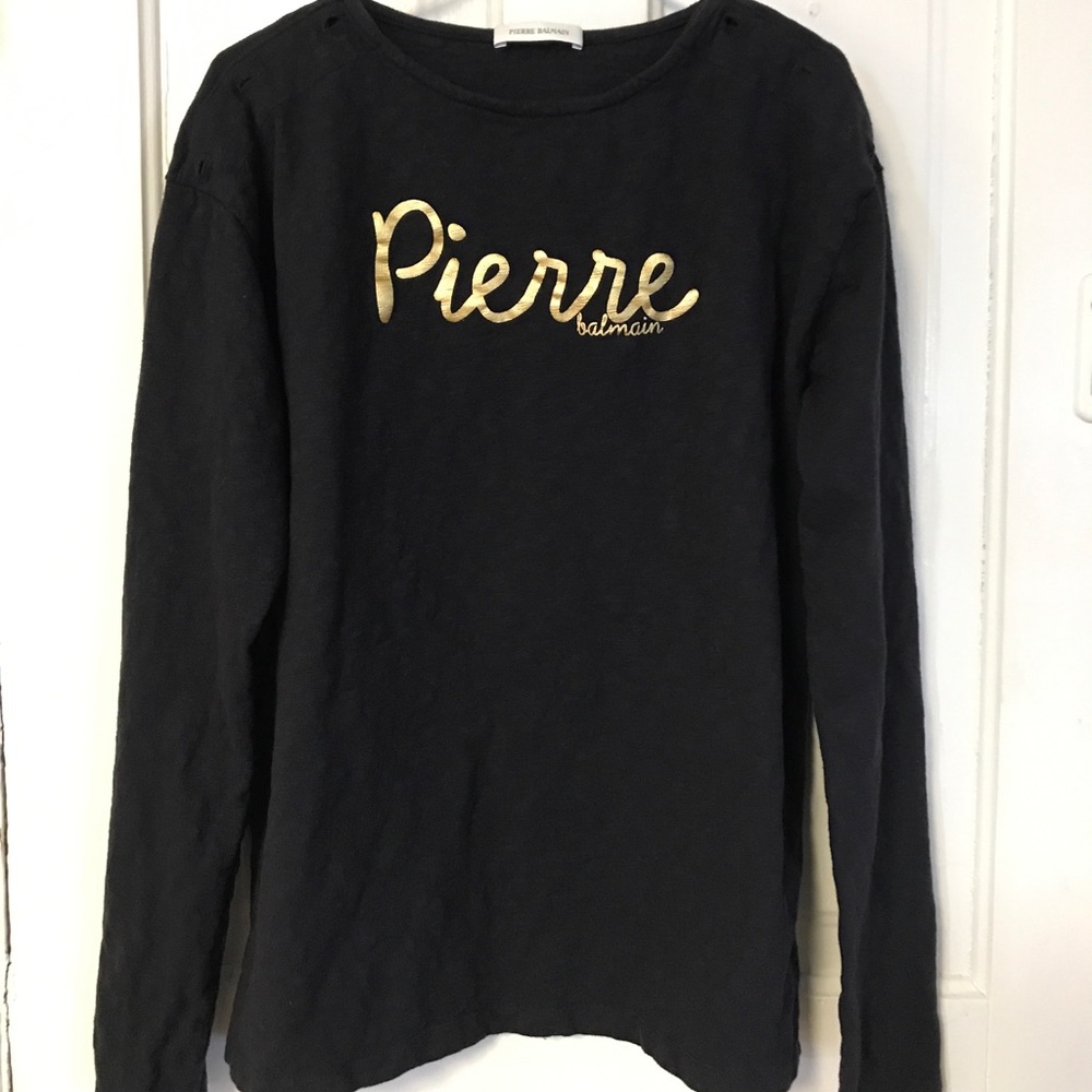 Pierre Balmain Navy Long-sleeve Crewneck